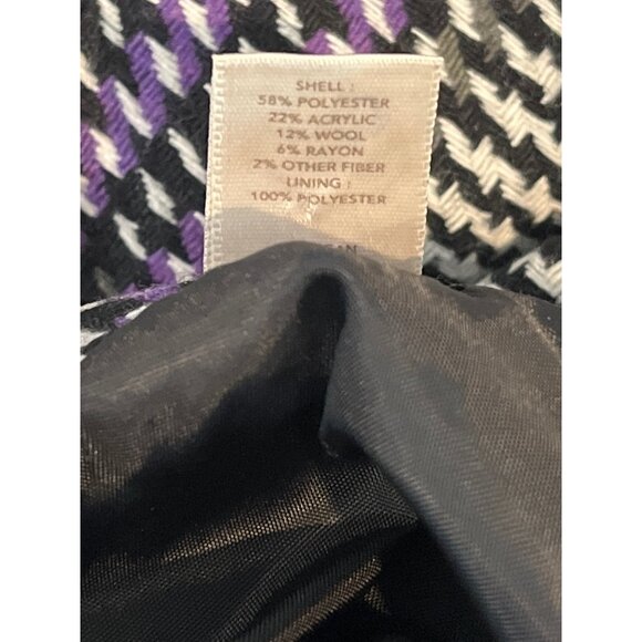 Loft Petite 4P Purple Black Plaid Mini Skirt Tweed Fall Workwear - Picture 12 of 12